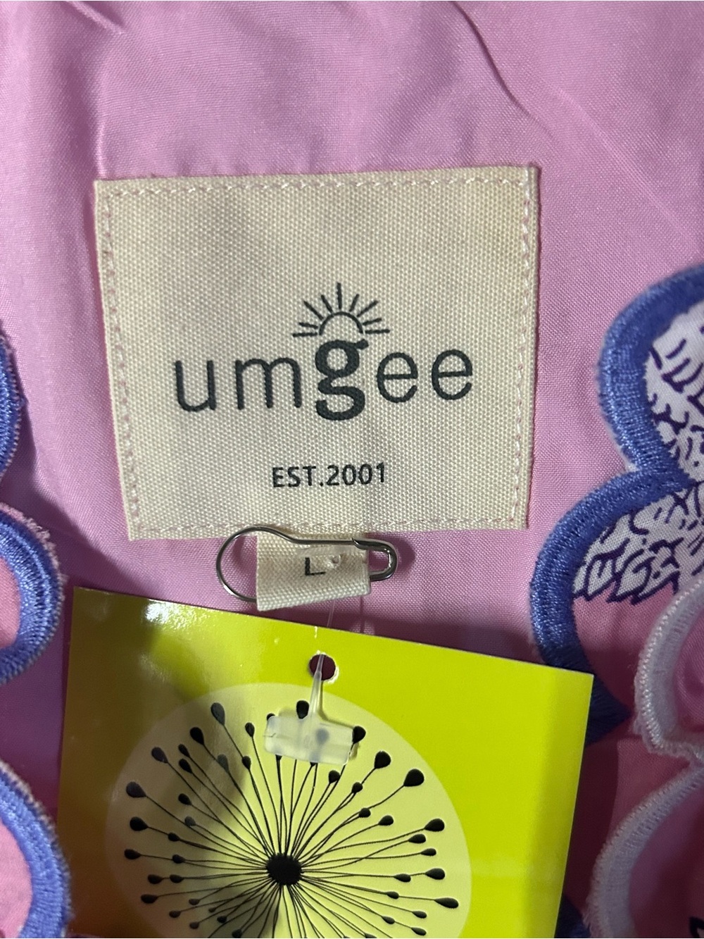 Umgee Bold Floral Print Mini Dress in Pink Mix, Collard, Size Large, Pockets - Picture 3 of 4